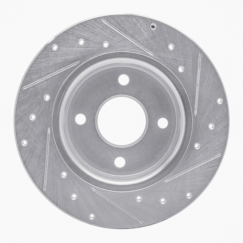 Ford Ecosport Brake Rotor (1) - Rear Left - R1 Concepts - Drilled & Slotted - Silver - `18-`22